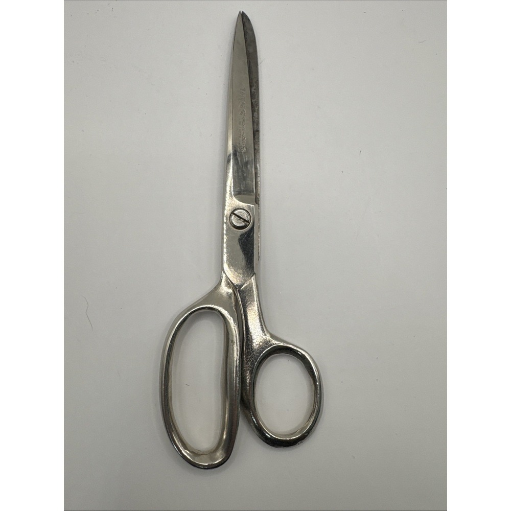 Vintage Wiss Inlaid USA #38 Scissors 8" Forged Steel. Lots of Worn Finish.